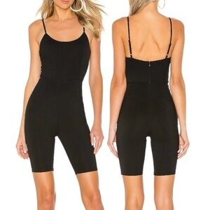 Superdown Nadia Biker Short Romper Black XS